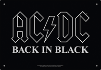 cover for AC/DC - Back in Black - Tin Sign