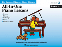 cover for All-in-One Piano Lessons Book A