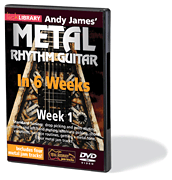 cover for Andy James' Metal Rhythm Guitar in 6 Weeks