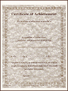 cover for Certificate of Achievement