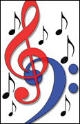 cover for Recital Program #80 - Red & Blue Clefs