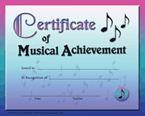 cover for Certificate of Musical Achievement
