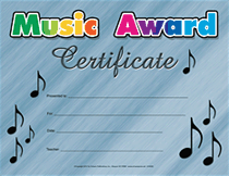 cover for Music Award Certificate