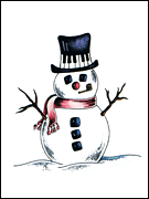 cover for Christmas Card: Snowman with Piano Top Hat