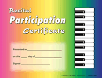 cover for Recital Participation Certificate
