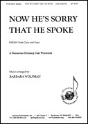 cover for Now Hes Sorry That He Spoke - Unis/pno