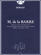 cover for Barre: Suite No. 9 from Deuxième Livre in G Major for Descant (Soprano) Recorder & Basso Continuo