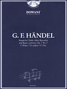 cover for Handel: Sonata in C Major, Op. 1, No. 7 for Treble (Alto) Recorder and Basso Continuo