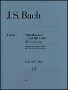 cover for Concerto for Violin and Orchestra in A minor BWV 1041