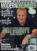 cover for Modern Drummer Magazine December 2014