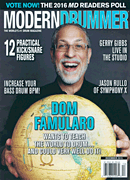 cover for Modern Drummer Magazine December 2015