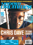 cover for Modern Drummer Magazine January 2017