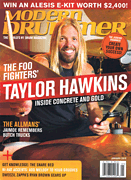 cover for Modern Drummer Magazine January 2018 Taylor Hawkins