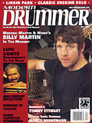 cover for Modern Drummer Magazine April 2001