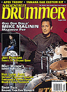 cover for Modern Drummer Magazine August 2002